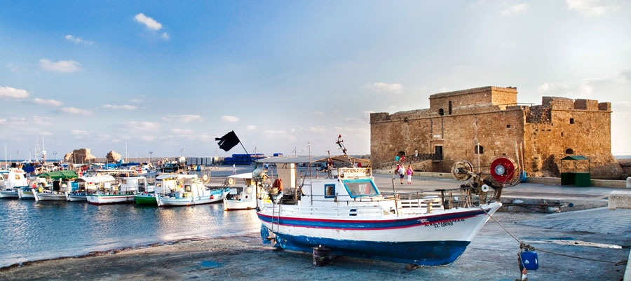 Paphos harbour and castle, Cyprus